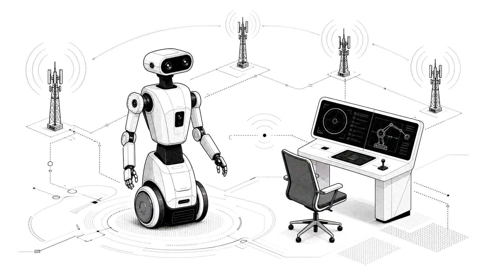 IMAGE / CONCEPT：5G通信で操作するアバターロボットと操作コンソールの概念イメージ